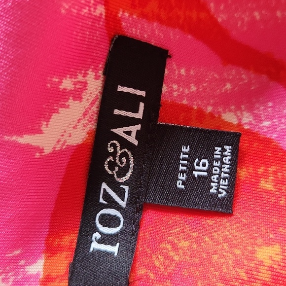 NWT Roz & Ali Pink and Orangs Floral Sleeveless Dress - Picture 13 of 14